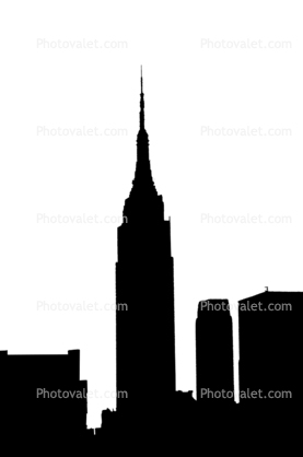 Empire State Building silhouette, New York City, logo, shape