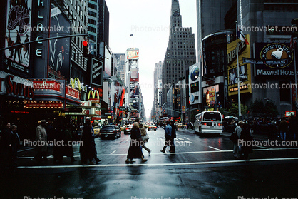 Times Square, Crosswalk, street, cars, buildings, taxi cab, autumn, skyscrapers, Manhattan