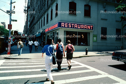 Crosswalk, Buildings, summer, Cityscape, Manhattan, 26 June 1999
