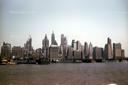 Cityscape, Skyline, Building, Skyscraper, midtown Manhattan, 1950s