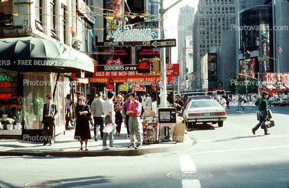 Westside Cinema, crowds, cars, automobiles, vehicles, June 1989