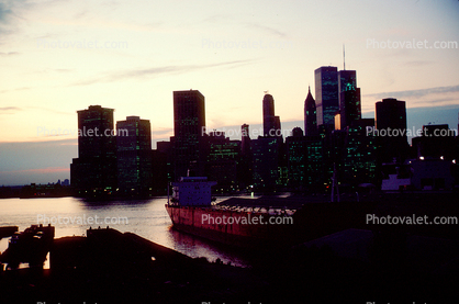 Docks, Ship, Cityscape, Skyline, Building, Skyscraper, Downtown, August 1984