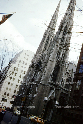 Saint Patrick1s Cathedral, Chapel, graveyard, steeple, March 1953, 1950s