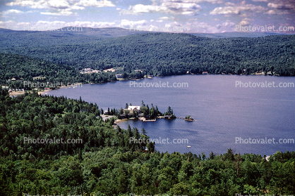 Inlet, Lake, Woodland, Forest, Mountains, Hills, Eagle Rock, 1950s