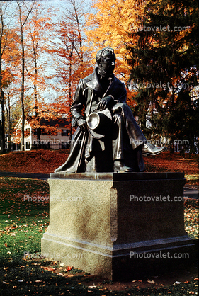 Cooperstown, Statue, Man, Male, Hat