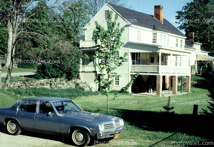 Car, backyard, home, house, building, 1970s