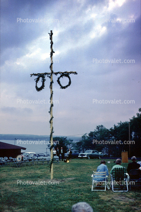 Midsummer Fest, Chautauqua Lake, cars, cross, 1964, 1960s
