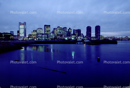 Cityscape, Skyline, Buildings, Skyscrapers, Evening, Boston