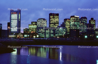 Cityscape, Evening, Boston, Skyline, Buildings, Skyscrapers