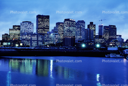 Cityscape, Skyline, Buildings, Skyscrapers, Evening, Boston