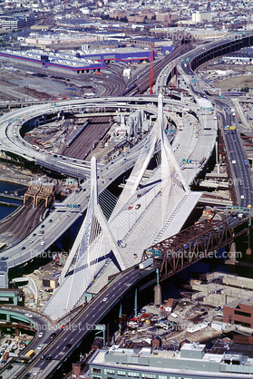 The Zakim Bridge, Over the Charles River, Interstate Highway I-93, Two bridge cable-stayed