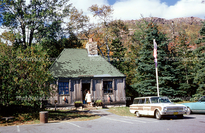 Shop, Store, building, Ford Falcon Station Wagon, Acadia National Park, Cars, automobiles, vehicles, 1960s