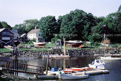 Harbor, Docks, Homes, Trees, Massachusetts, home, house, boats, shore, coast, shoreline