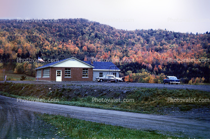 Car, Chevy Bel Air, New Hampshire, woodlands, autumn, 1950s