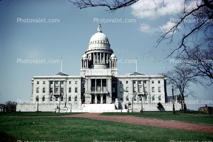 Rhode Island Capitol, Government Building, dome, state house, Providence, April 1953, 1950s