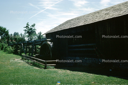 Sawmill, Waterwheel, building, Shelburne, Vermont