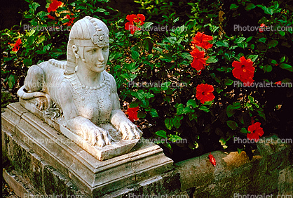 Flowers, Sphinx, Villa Vizcaya, Mythical Creature, 29 November 1964, 1960s