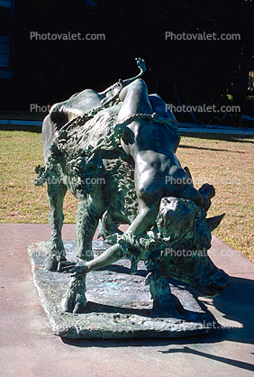 Lygia and the Bull, Ringling Museum, Sarasota. A sculpture of a woman tied to a bull