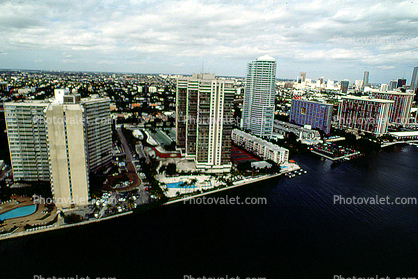 Hotel buildings, shoreline, skyscrapers, cityscape, skyline, 21 January 1995