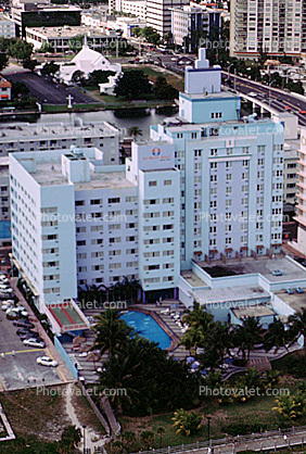 Sol Miami Beach Hotel, art-deco building, swimming pool, 21 January 1995