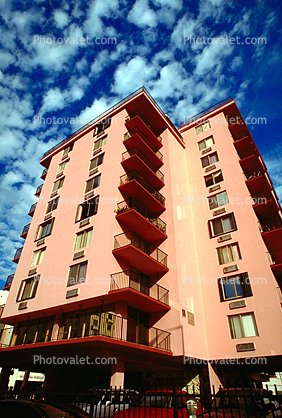 Art-deco building, alto cumulus clouds, 21 January 1995