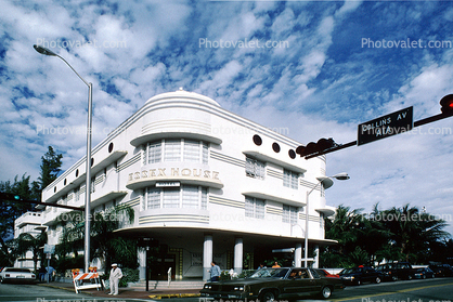 Essex House, CollinsAvenue, Highway A1A, Hotel, Art-deco building, alto cumulus clouds, 21 January 1995