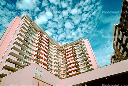 Art-deco building, alto cumulus clouds, Balconies, Balcony, 21 January 1995