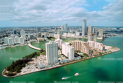 Port of Miami, Brickell Key, Miami River, Cityscape, Skyline, Buildings