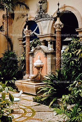 Water Fountain, Garden, Statue, Statuary, Sculpture, 1950s