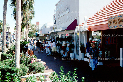 Shops, stores, sidewalk, Sarasota