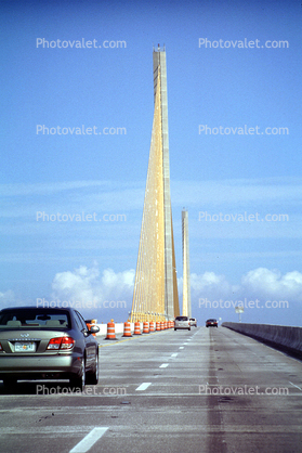 Sunshine Skyway Bridge, Interstate Highway I 275, US-19, cars, lanes, Road, St Petersburg, Tampa