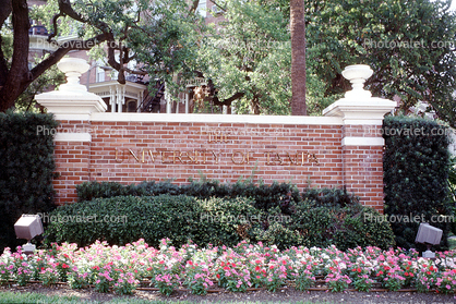 Brick Wall, Flowers, University of Tampa, The Tampa Bay Hotel 1891, The University of Tampa 1933, entrance marquee