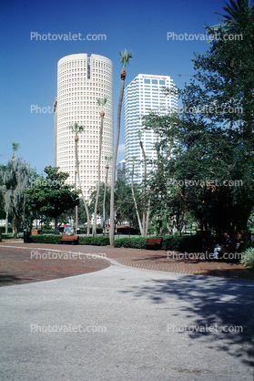 Rivergate Tower, cylindrical office building, highrise, skyscraper, downtown