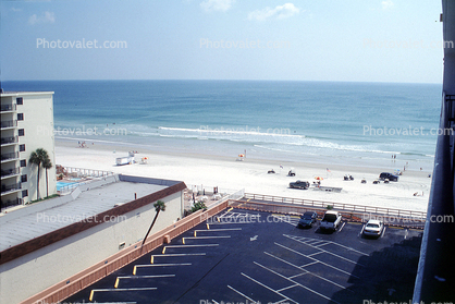 empty parking lot, Hotels, Coastal Beaches, Atlantic Ocean