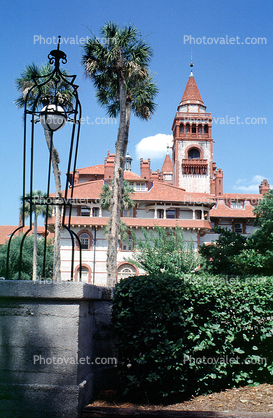 Flagler College, Building, lawn, trees, tower