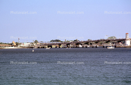 lighthouse, inlet, Bridge of Lions, double-leaf steel bascule bridge, Matanzas Bay