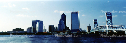 Saint Johns River,  John T Alsop Bridge, Jacksonville Skyline, Downtown Buildings, cityscape, Skyscrapers