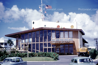 Jolly Roger, Building, South Beach, Car, Automobile, Vehicle, 1950s