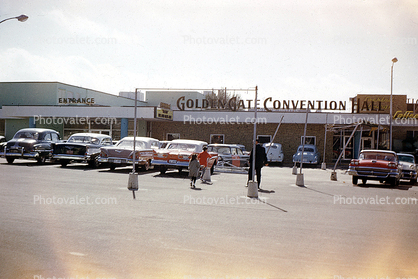 Parking, Cars, Golden Gate Convention Hall, automobile, vehicles, Naples, 1950s