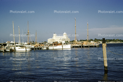 Docks, Boats, coastal, coastline, Palm Beach, 1954, 1950s