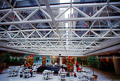 Peachtree Center, Mall Restaurants, Downtown Atlanta Glass Ceiling, Cityscape, Skyscraper, November 1992