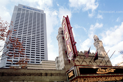 Fox Theatre, BellSouth Tower, Signage, Buildings, Skyscraper, Downtown Atlanta