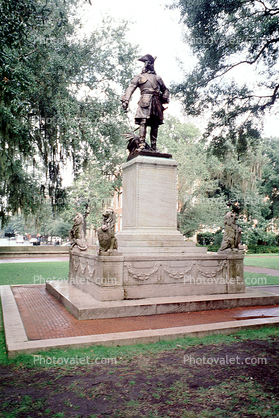 General James Oglethorpe Statue, Monument, famous landmark, Savannah