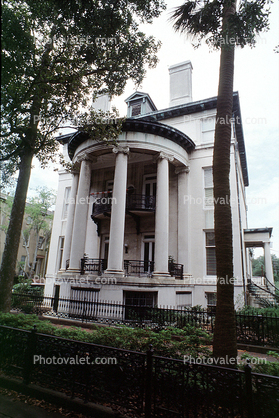 Home, house, mansion, sidewalk, cars, Historic Savannah