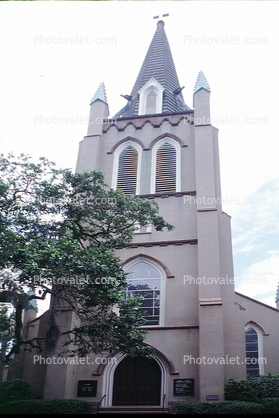 St John's Episcopal Church, Building, Tower, Steeple, Madison Square, Savannah