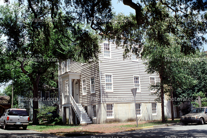 Building, Home, House, stairs, Corner, Historic Savannah