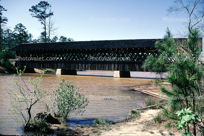 Covered Bridge, river, water