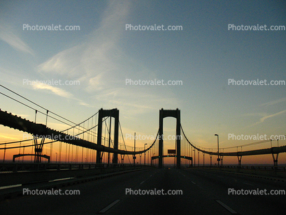 Delaware Memorial Bridge, 8 lanes of Interstate I-295 and US-40, steel suspension bridge