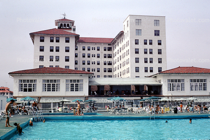 Swimming Pool, Poolside, Hotel Flanders, Ocean City, Building, landmark, 1940s