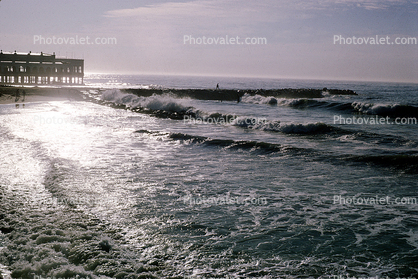 waves, jetty, Atlantic Ocean, foam, Ocean City, July 1971